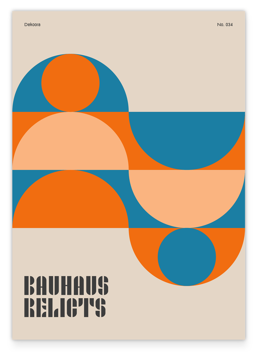 Bauhaus Relicts - Retro Muster in Orange-Blau