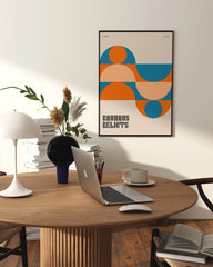 After Hover: Bauhaus Relicts - Retro Muster in Orange-Blau