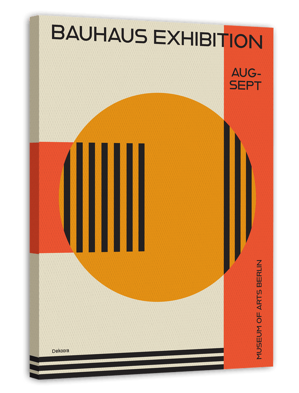 Retro Illustration im Bauhaus Stil - Kreis mit Streifen