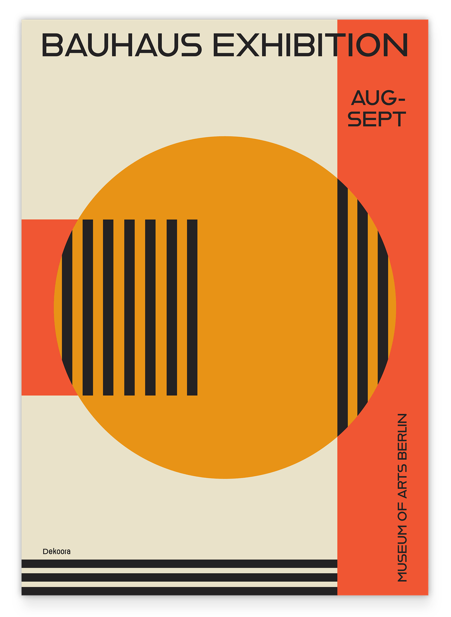 Retro Illustration im Bauhaus Stil - Kreis mit Streifen
