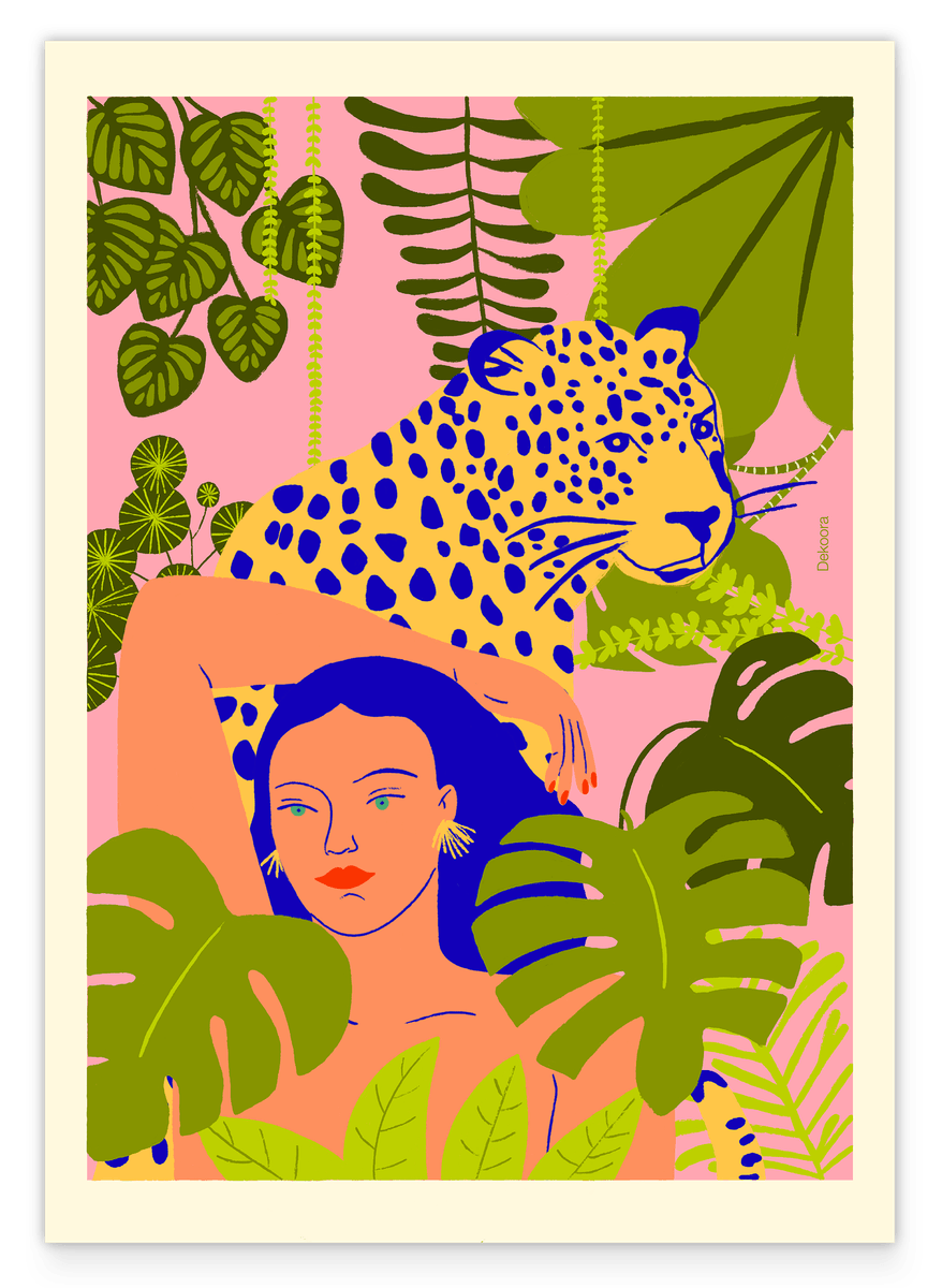 Pink Jungle - Moderne Dschungel Illustration
