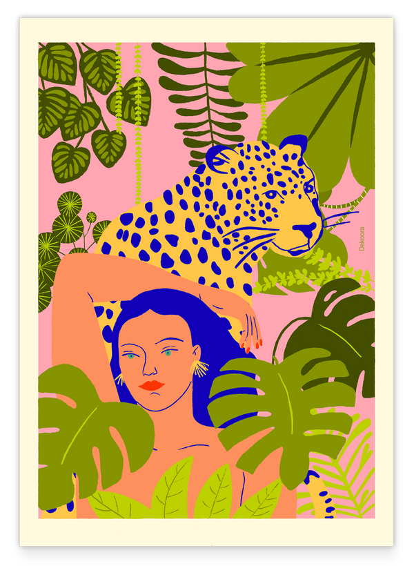 Pink Jungle - Moderne Dschungel Illustration