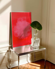 After Hover: Wolke 7 - Abstrakte Kunst mit rosa Tupfen