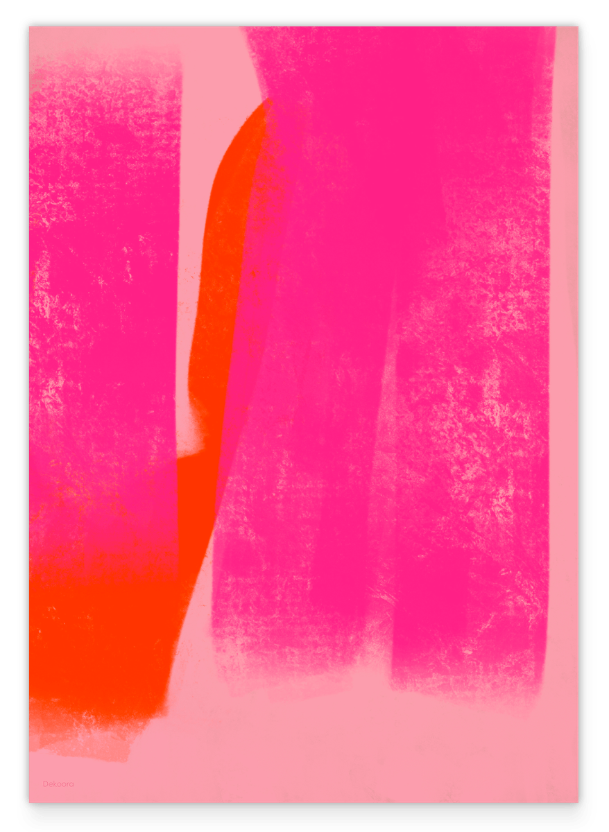 Abstraktes Color Blocking in Pink-Orange