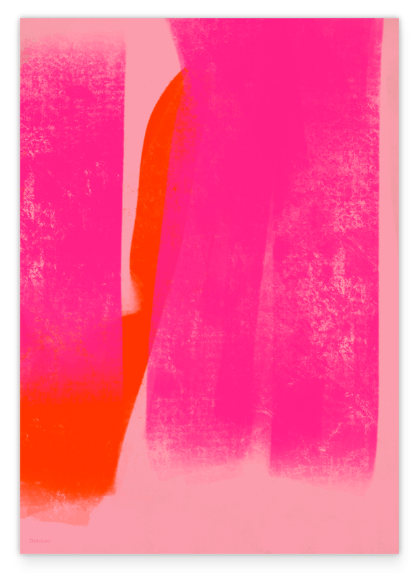 Abstraktes Color Blocking in Pink-Orange