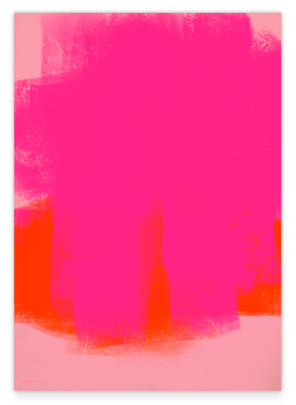 Color Blocking Explosion - Abstraktes Pink-Orange