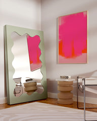 After Hover: Color Blocking Explosion - Abstraktes Pink-Orange