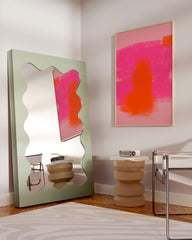 After Hover: Hot Orange & Neon Pink - Color Blocking Art