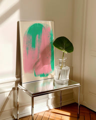 After Hover: Abstrakter Bogen - Green meets pink texture