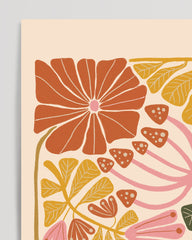 After Hover: Abstrakte Blumen in bunten Herbstfarben