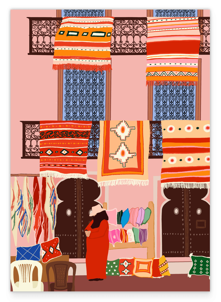 Orientalischer Markt - Boho Teppiche & bunte Terrassen
