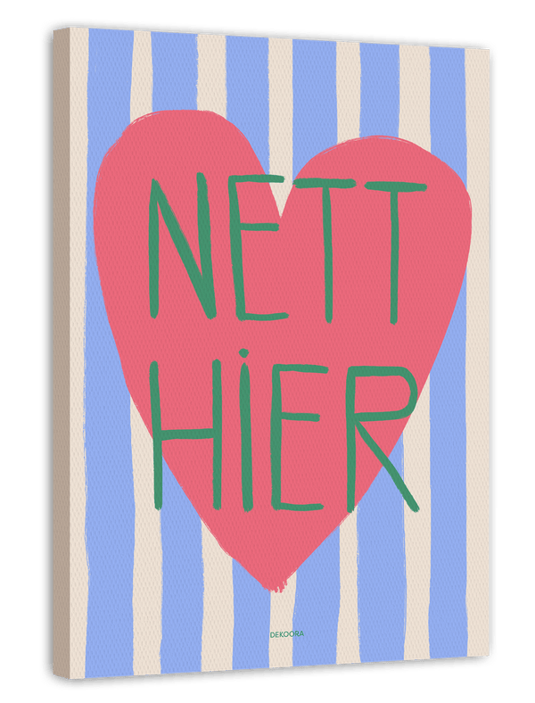Nett Hier - Herz mit blauen Streifen