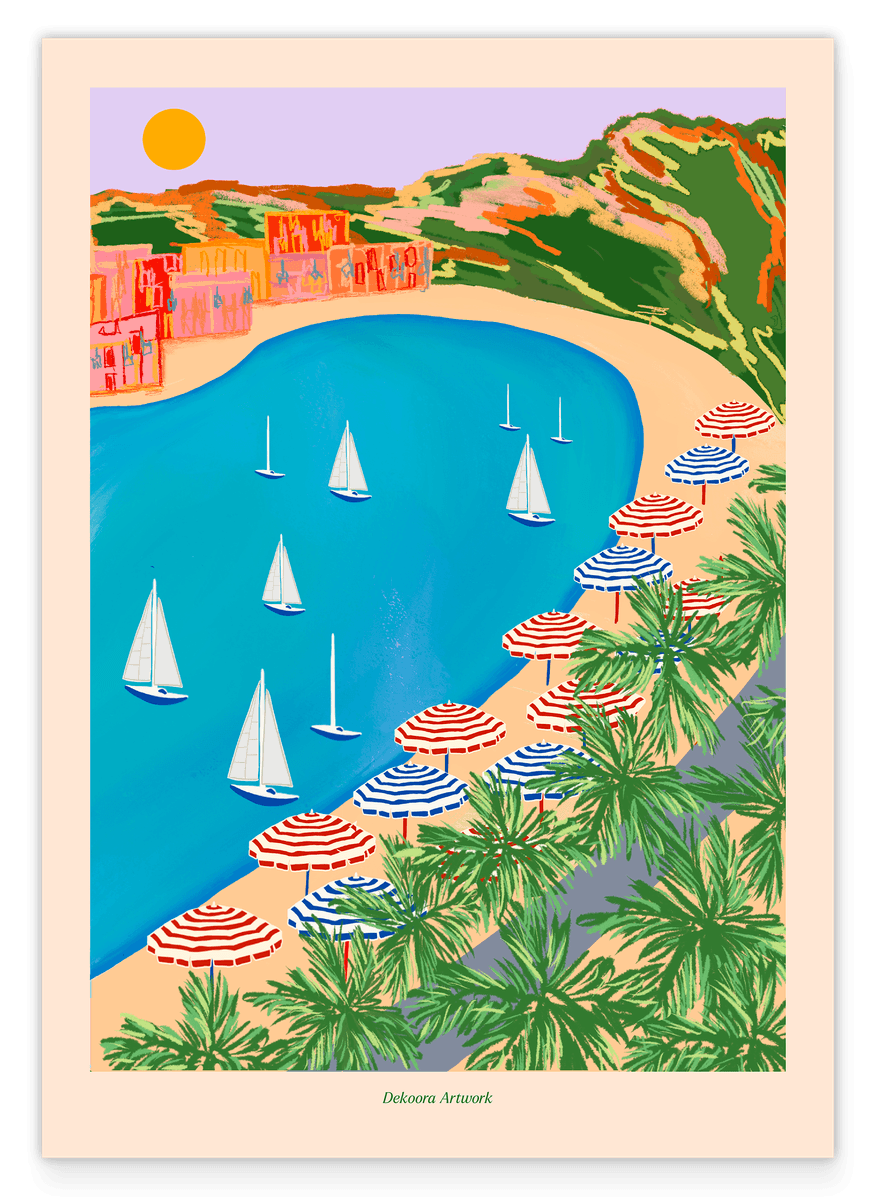Amalfi Style - Segelboote vor meditteraner Küste
