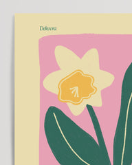 After Hover: Abstract Daffodils - Narzissen in Gelb und Rosa