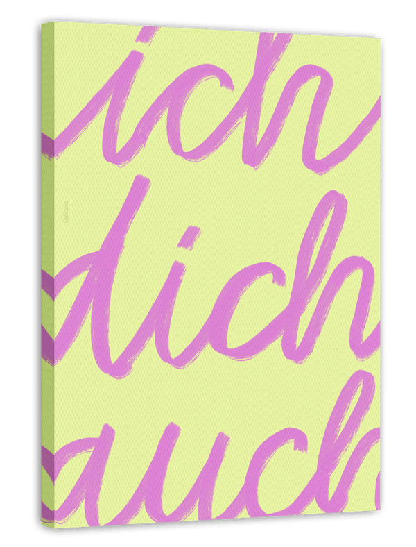 Ich dich auch  - Typografie Schriftzug in Gelb