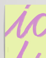 After Hover: Ich dich auch  - Typografie Schriftzug in Gelb