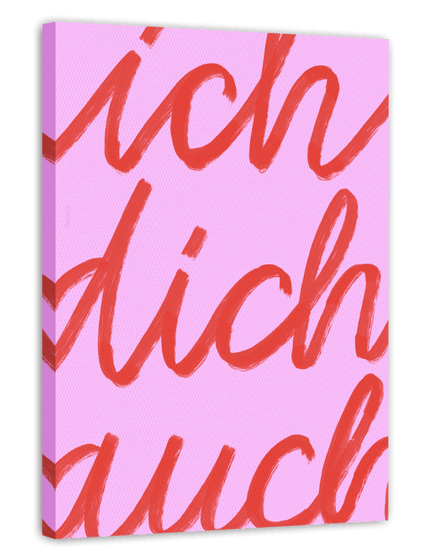 Liebe - Ich dich auch - Sprüche Typografie in Pink