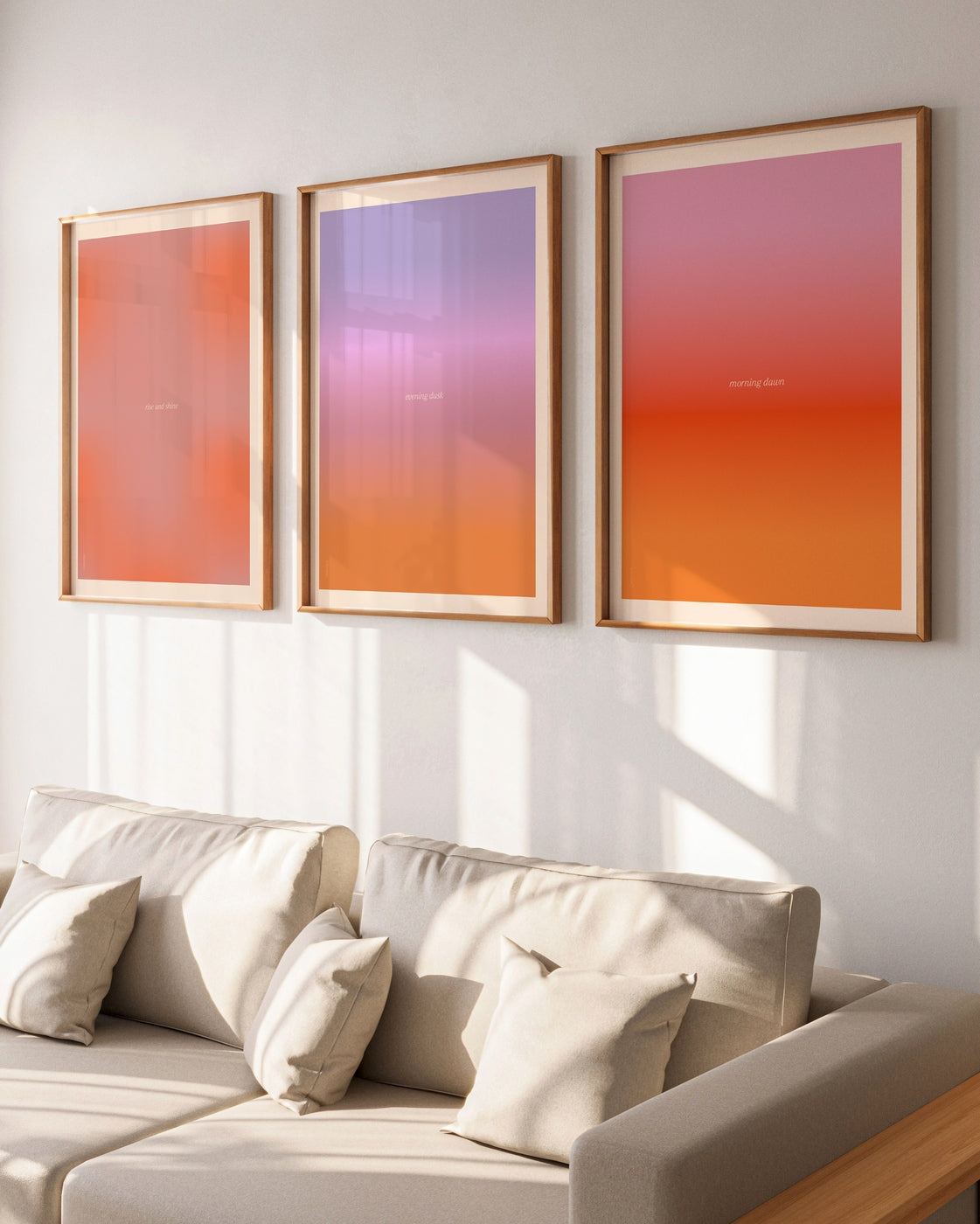Product image for Set aus 3 Postern: Farbverläufe - Sunrise to Sunset