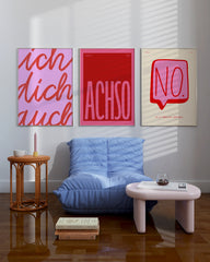 After Hover: Set aus 3 Postern: Statements in Pink & Rot