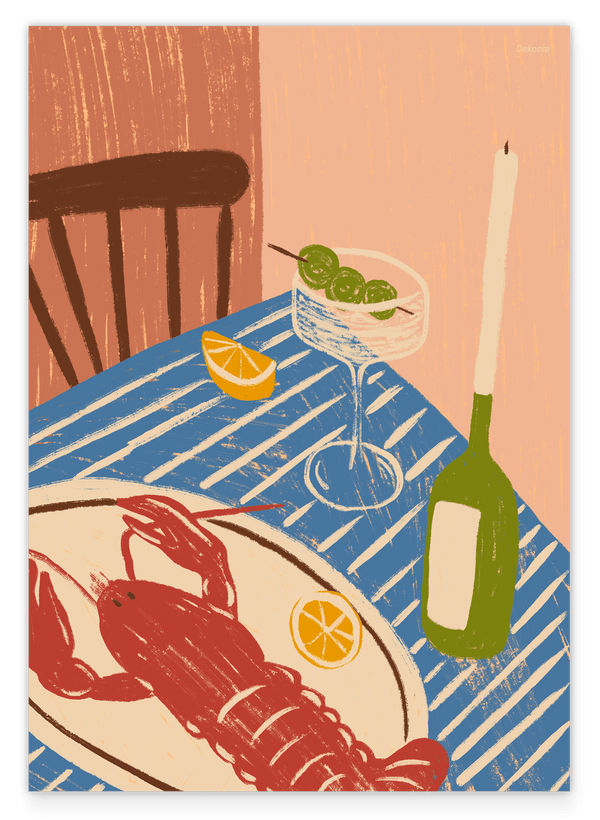 Salty Selection - Hummer Dinnertable in Blau