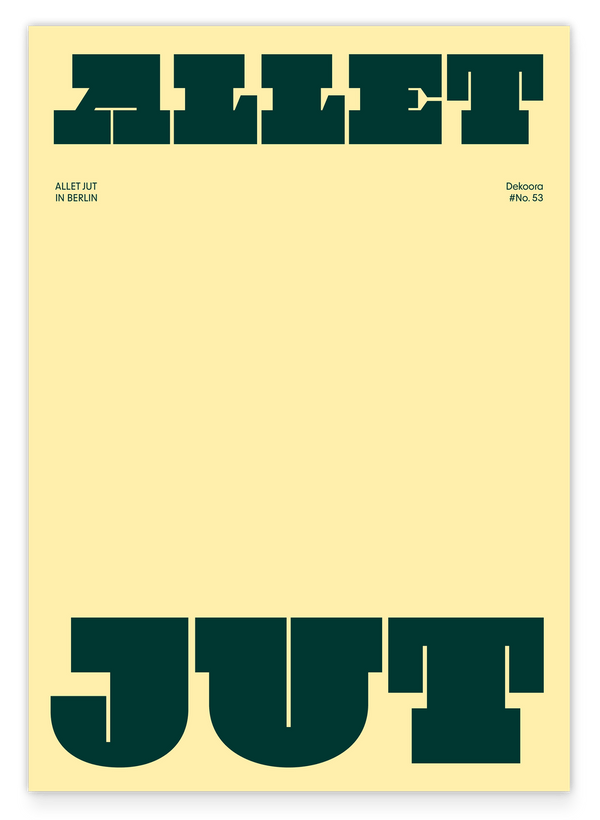 Allet Jut - Typografie in Gelb und Grün
