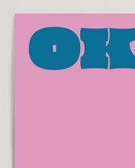 After Hover: Spruch "Okay Cool" in Rosa und Blau