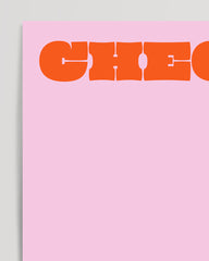 After Hover: Spruch "Checkst du" in Orange und Rosa