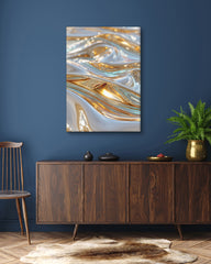 After Hover: Metallic Liquid No. 1 in Gold und Silber