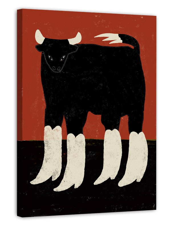 Cute Animals in Boots: Stier in weißen Stiefeln