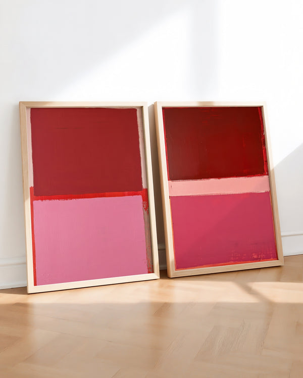 Set aus 2 Postern: "Colour Clash in Rot"