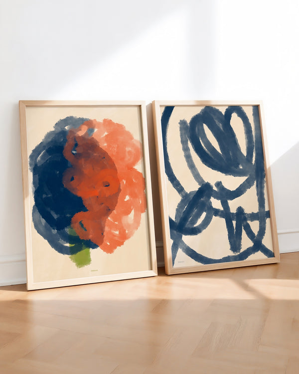 Set aus 2 Postern: "Abstract Bold Blooms"