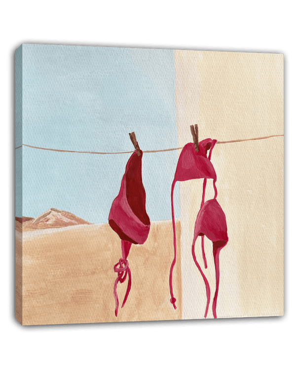 Pink Bikini: Wäscheleine im Urlaub
