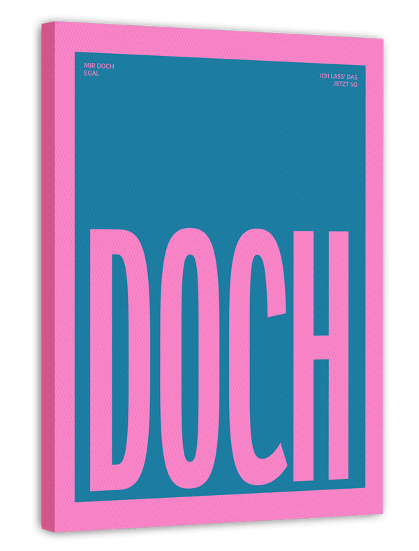 DOCH - Typografie in Petrolblau & Pink