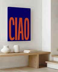 After Hover: CIAO - Typografie Kobaltblau & Blutorange