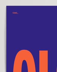 After Hover: CIAO - Typografie Kobaltblau & Blutorange