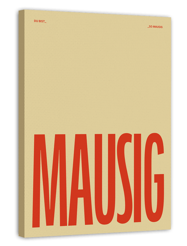MAUSIG - Typografie in Rot & Sandbeige