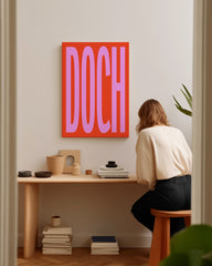 After Hover: DOCH - Typografie in Rot & Pink