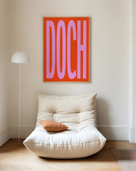 After Hover: DOCH - Typografie in Rot & Pink