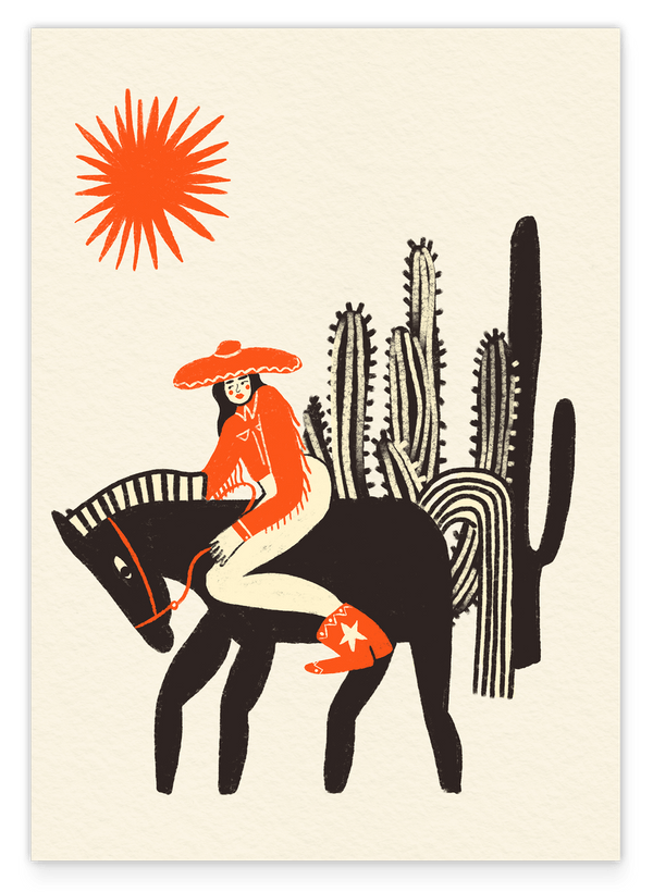 Wild West - Cowgirl Illustration