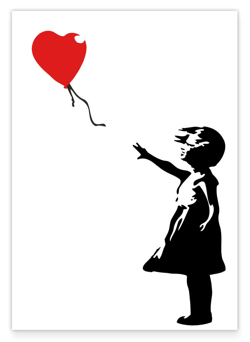 Banksy - Balloon Girl Mädchen mit Luftballon Street Art