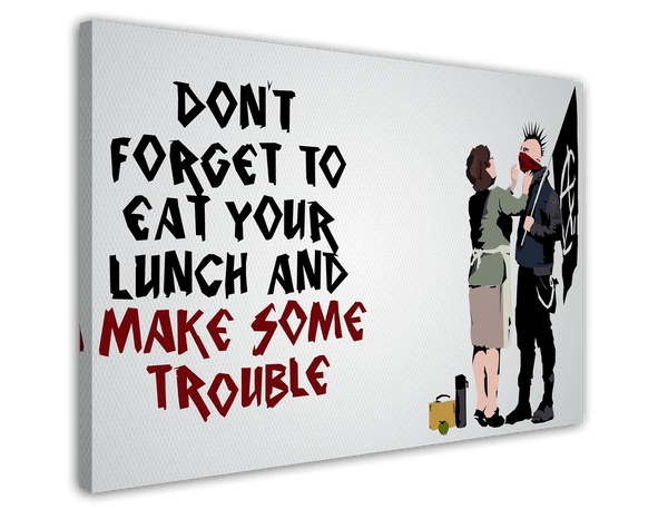 Banksy - Punk Mutter mother don't forget to eat your lunch Street Art urban cool moderne Kunst stylisch