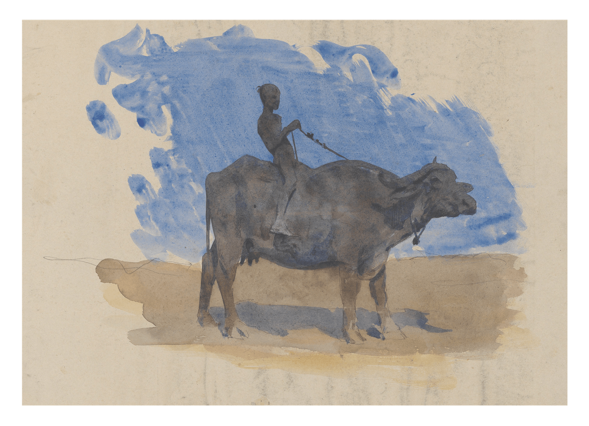 John Singer Sargent - Junge auf Wasserbüffel (aus Sammelalbum)