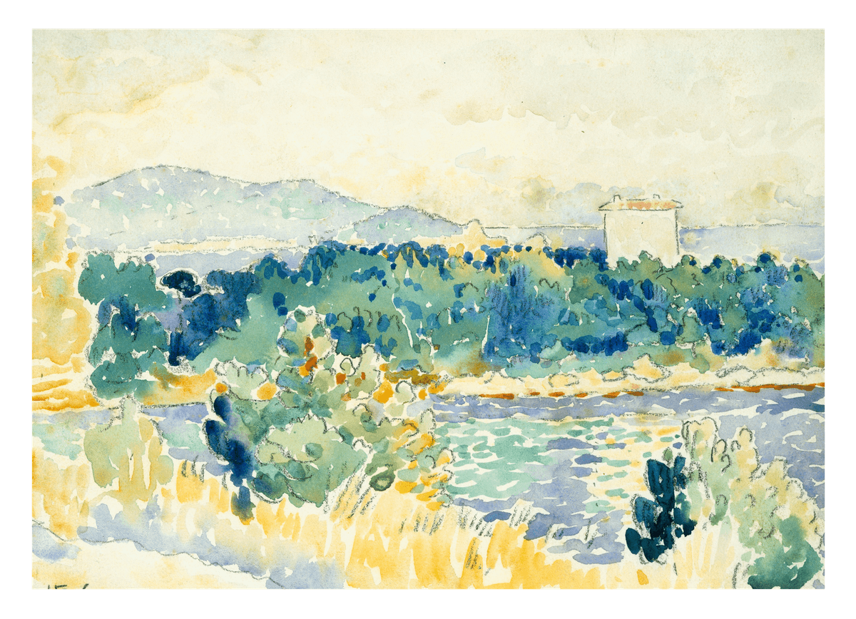 Henri-Edmond-Kreuz - Mediterrane Landschaft mit einem Weißen Haus