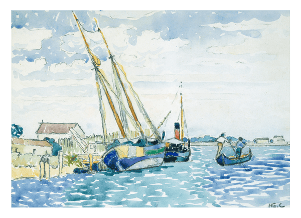 Henri-Edmond-Kreuz - Marine Szene (Boote in der Nähe von Venedig)