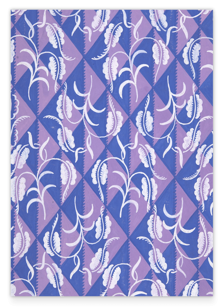Paul Poiret zugeschrieben - Stoffdesign mit Rautenmuster
