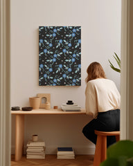 After Hover: Paul Poiret zugeschrieben - Stoffdesign mit blauen Blumen & Ranken