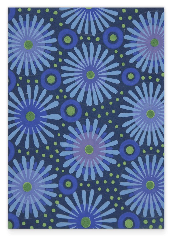 Paul Poiret zugeschrieben - Textil-Design mit Blumen, Kreisen und Punkten