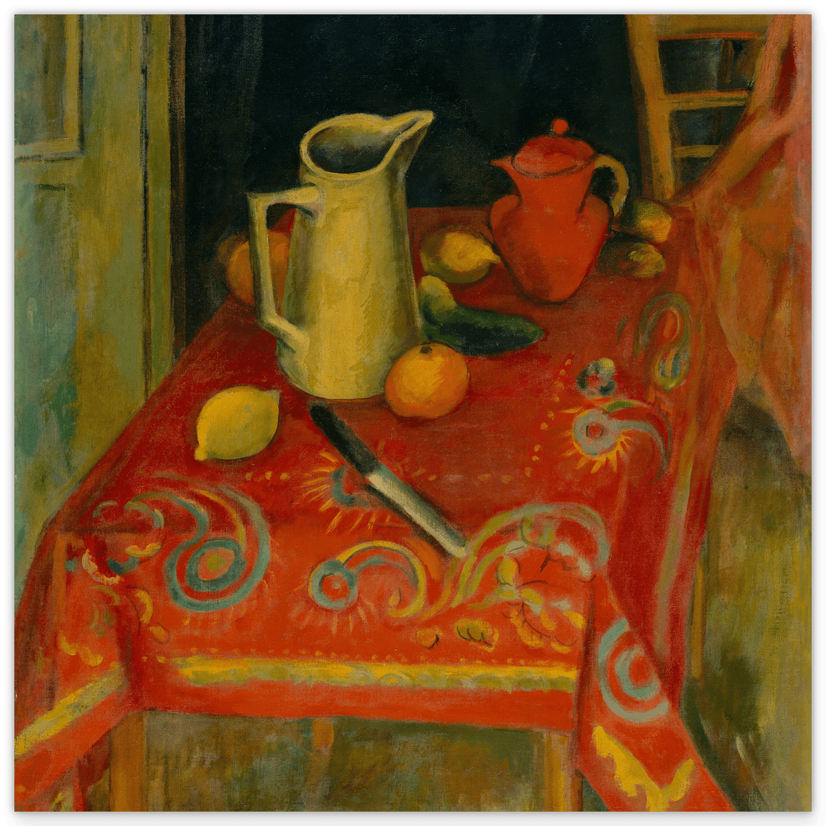 Samuel Halpert - Die rote Tischdecke