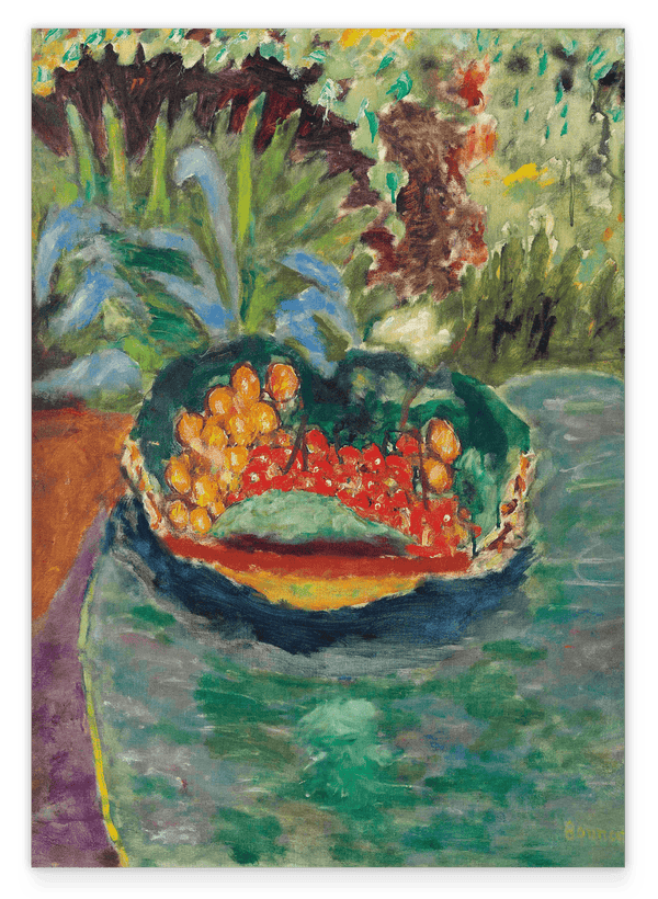 Pierre Bonnard - Korb mit Früchten auf einem Tisch im Garten von Le Cannet