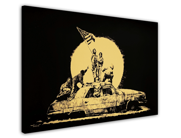 Amerika USA, Street-Art Banksy - Moderner Kunstdruck - Perfekt als Geschenk, Wohnzimmer, Inneneinrichtung Deko